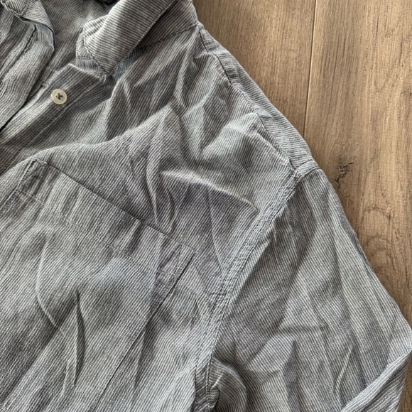 A.n.a. Chambray Striped Button Down Tunic Top - Picture 2 of 5